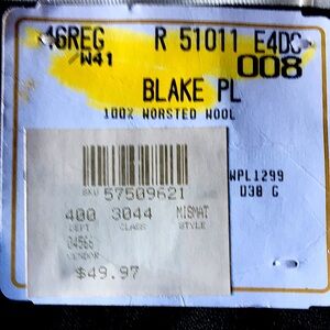 NWT Men’s Black Wool Pants